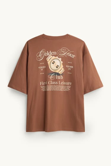 Herren - T-Shirt - Oversized - braun