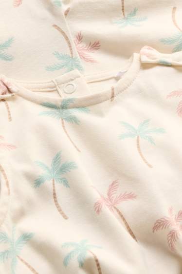 Baby: meisjes - Palmboom - babyjumpsuit - wit