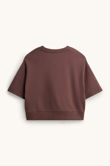 Damen - Sweatshirt - geblümt - braun