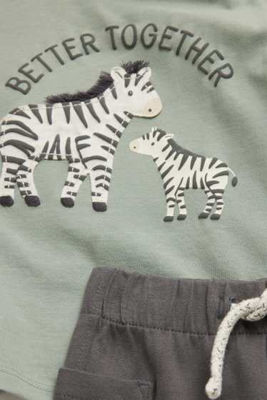 Baby Buben - Zebra - Baby-Outfit - 2 teilig - grün