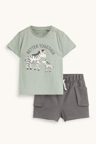 Baby Buben - Zebra - Baby-Outfit - 2 teilig - grün