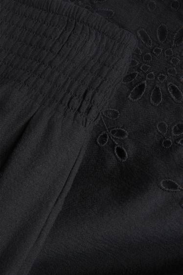 Damen - Rock - Broderie Anglaise - schwarz