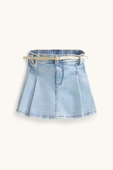 Kinder Mädchen - Jeans-Skort mit Gürtel - blau