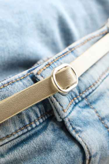 Kinder Mädchen - Jeans-Skort mit Gürtel - blau