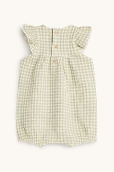 Baby Mädchen - Zitrone - Baby-Jumpsuit - kariert - grün
