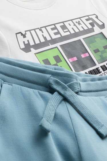 Enfants garçons - Minecraft - ensemble - T-shirt et short - 2 pièces - blanc