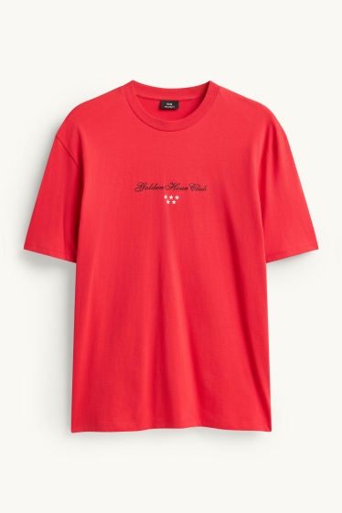 Hommes - T-shirt - relaxed fit - rouge