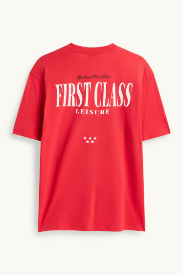 Hommes - T-shirt - relaxed fit - rouge