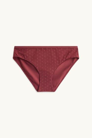 Damen - Slip - gepunktet - bordeaux