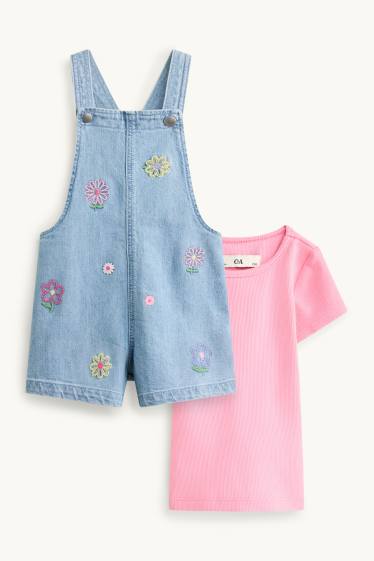 Kinderen: meisjes - Jurk - blauw / fuchsiarood