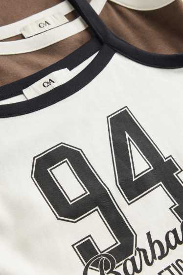 Děti - dívky - Multipack 2 ks - Los Angeles a Barbados - top - hnědá