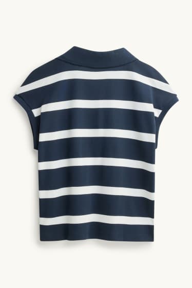 Damen - Poloshirt - Regular Fit - gestreift - blau