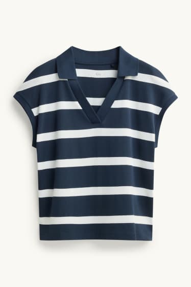 Damen - Poloshirt - Regular Fit - gestreift - blau