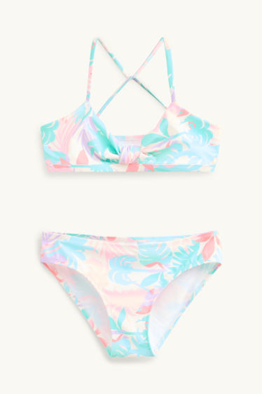 Enfants filles - Bikini - 2 pièces - LYCRA® XTRA LIFE™ - à motif - rose pâle / bleu clair