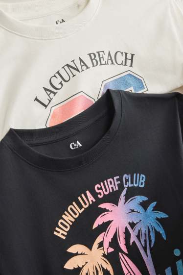 Bambine - Confezione da 2 - Maui e California - maglia a maniche corte - nero