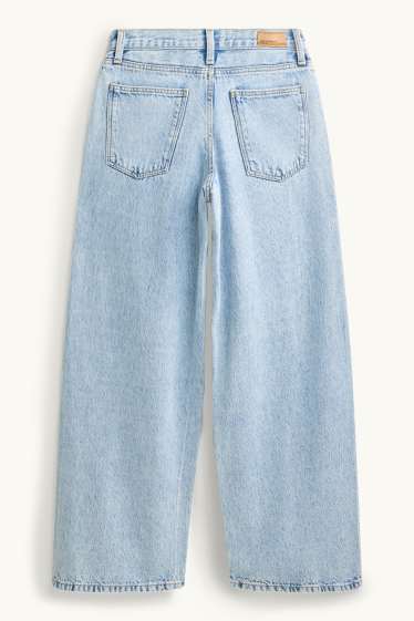 Kinder Mädchen - Graffiti - Wide Leg Jeans - helljeansblau