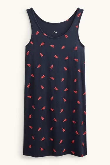 Dona - Camisa de dormir - estampada - blau fosc