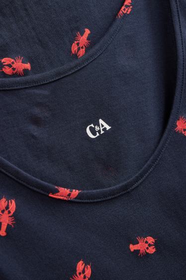 Dona - Camisa de dormir - estampada - blau fosc