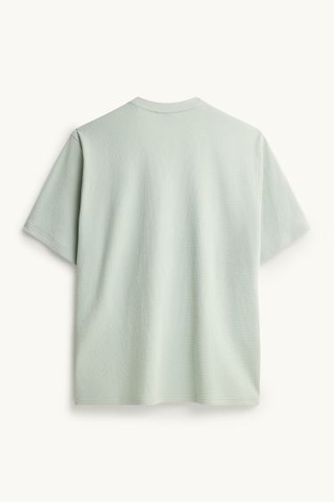Herren - T-Shirt - Relaxed Fit - strukturiert - mintgrün