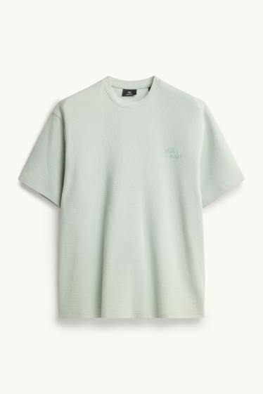 Herren - T-Shirt - Relaxed Fit - strukturiert - mintgrün