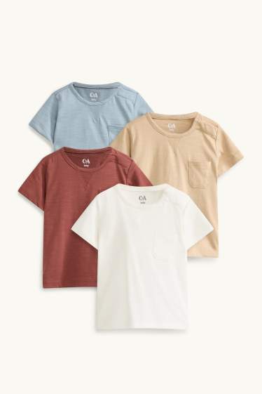 Baby Buben - Multipack 4er - Kurzarmshirt - weiß / blau