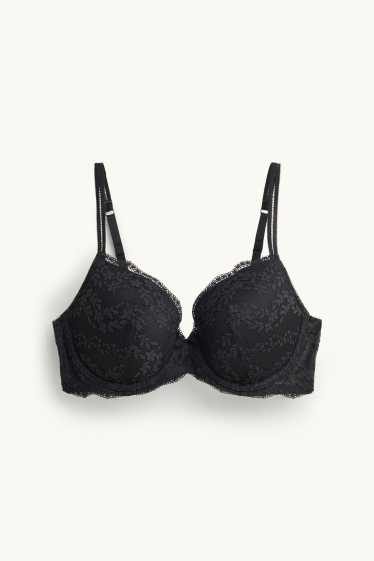 Dames - BH met beugels - FULL COVERAGE - voorgevormd - zwart