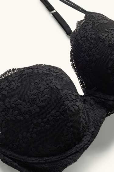 Dames - BH met beugels - FULL COVERAGE - voorgevormd - zwart
