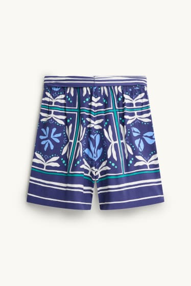 Dames - Short - high waist - met patroon - blauw