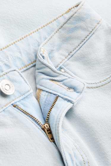 Children Girls - Graffiti - denim shorts - light blue