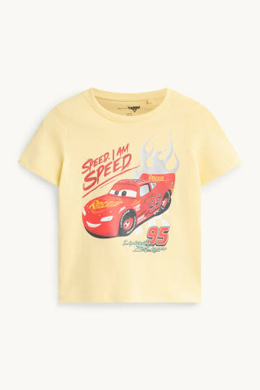 Children Boys - Cars - short sleeve T-shirt - yellow