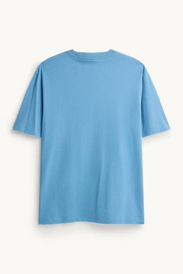 Heren - T-shirt - relaxed fit - blauw