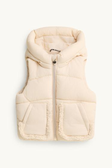 Baby Mädchen - Baby-Steppweste mit Kapuze - wasserabweisend - beige