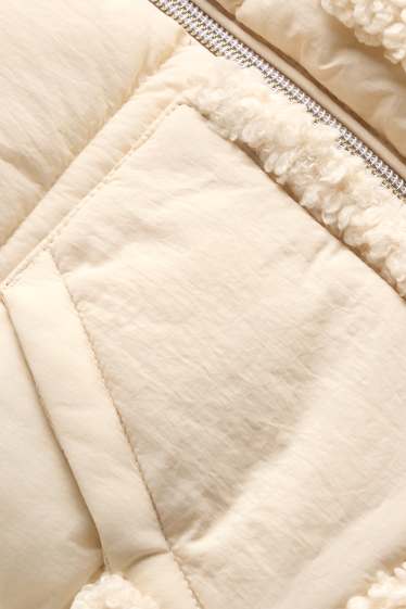 Baby Mädchen - Baby-Steppweste mit Kapuze - wasserabweisend - beige