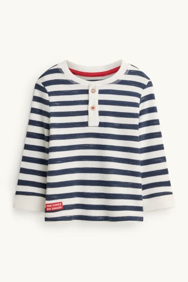 Neonati - Maglia a maniche lunghe neonati - a righe - blu / bianco