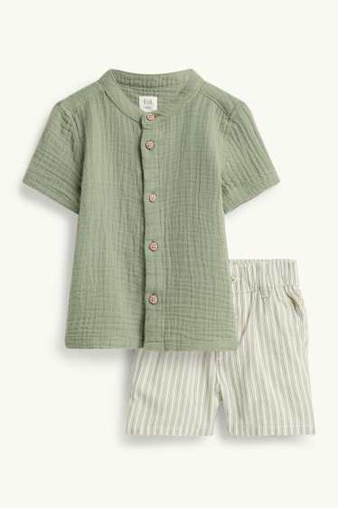 Bébés garçons - Tenue bébé - chemise et short - 2 pièces - vert
