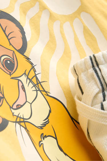 Kinder Buben - Der König der Löwen - Shorty-Pyjama - 2 teilig - weiß / gelb