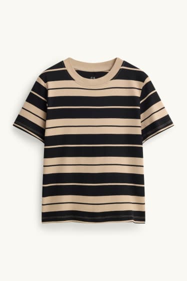 Femei - Tricou - slim fit - cu dungi - negru / nej