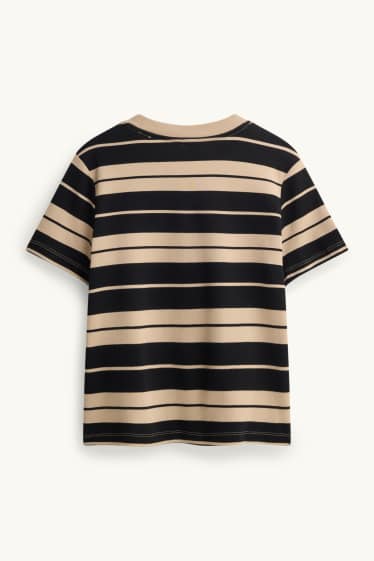 Femei - Tricou - slim fit - cu dungi - negru / nej