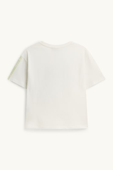 Femmes - T-shirt - regular fit - effet brillant - blanc