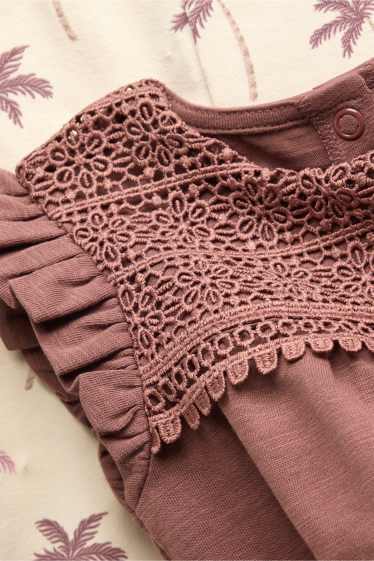 Bebeluși - fete - Palmieri - compleu bebeluși - 2 piese - bej / maro