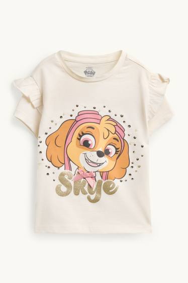 Kinderen: meisjes - PAW Patrol - Skye - T-shirt - glanseffect - wit