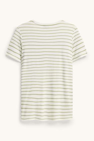 Dona - Samarreta de lactància de màniga curta - de ratlles - blanc