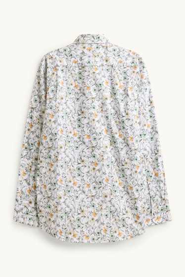 Herren - Hemd - Regular Fit - Kent - gemustert - weiss