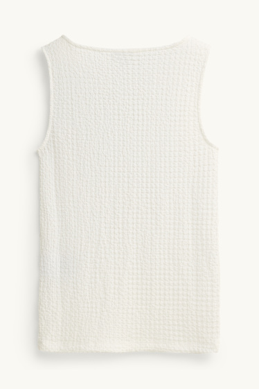 Damen - Top - strukturiert - weiß