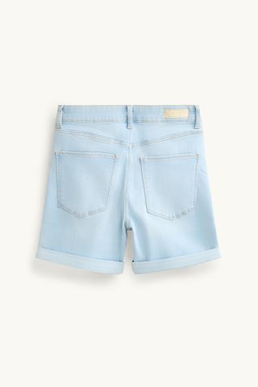 Mujer - Shorts vaqueros - mid waist - LYCRA® - vaqueros - azul claro