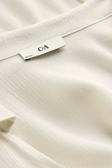 Dames - Blouse met geknoopt detail - wit