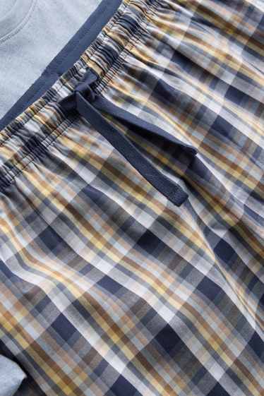 Heren - Shortama - blauw / wit