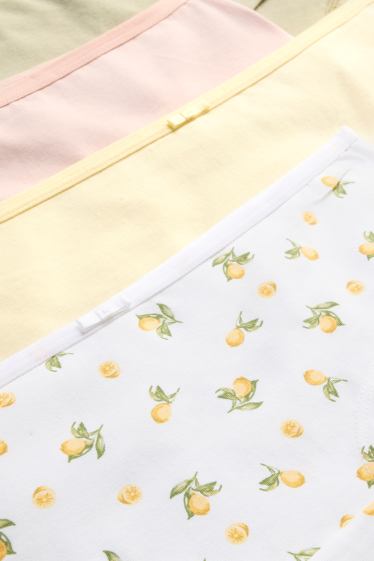 Damen - Multipack 4er - Hipster - weiss / gelb