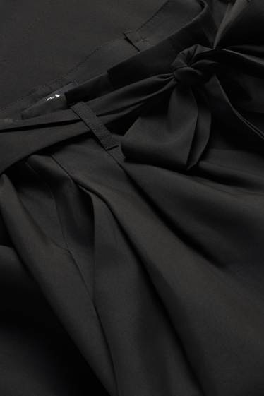 Damen - Stoffhose - High Waist - Wide Leg - schwarz