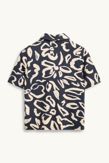 Femmes - Blouse-chemise - à fleurs - bleu  / crème